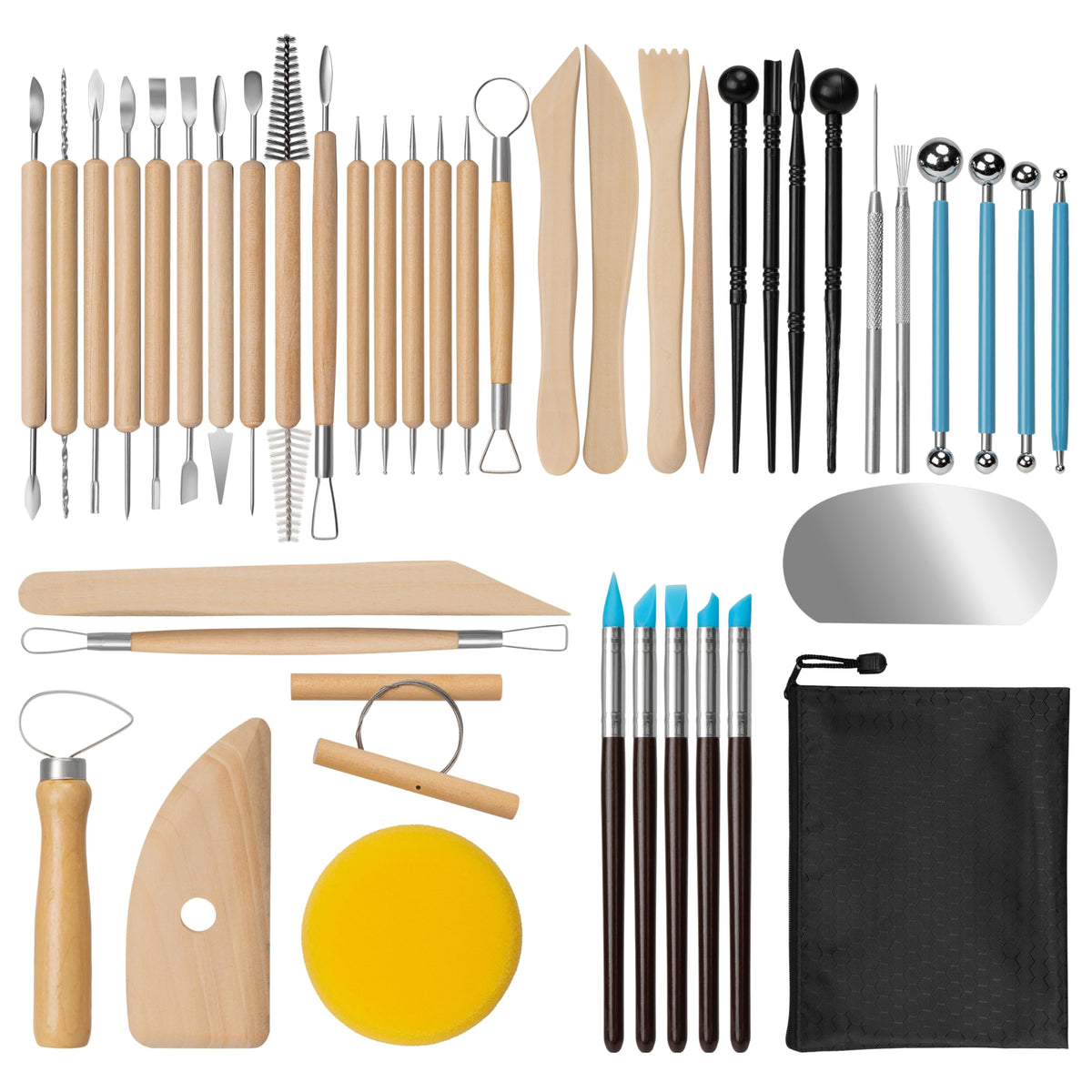 Amrules 43 Pcs Polymer Clay Sculpting Tools Kit for Adults, Light Yellow
