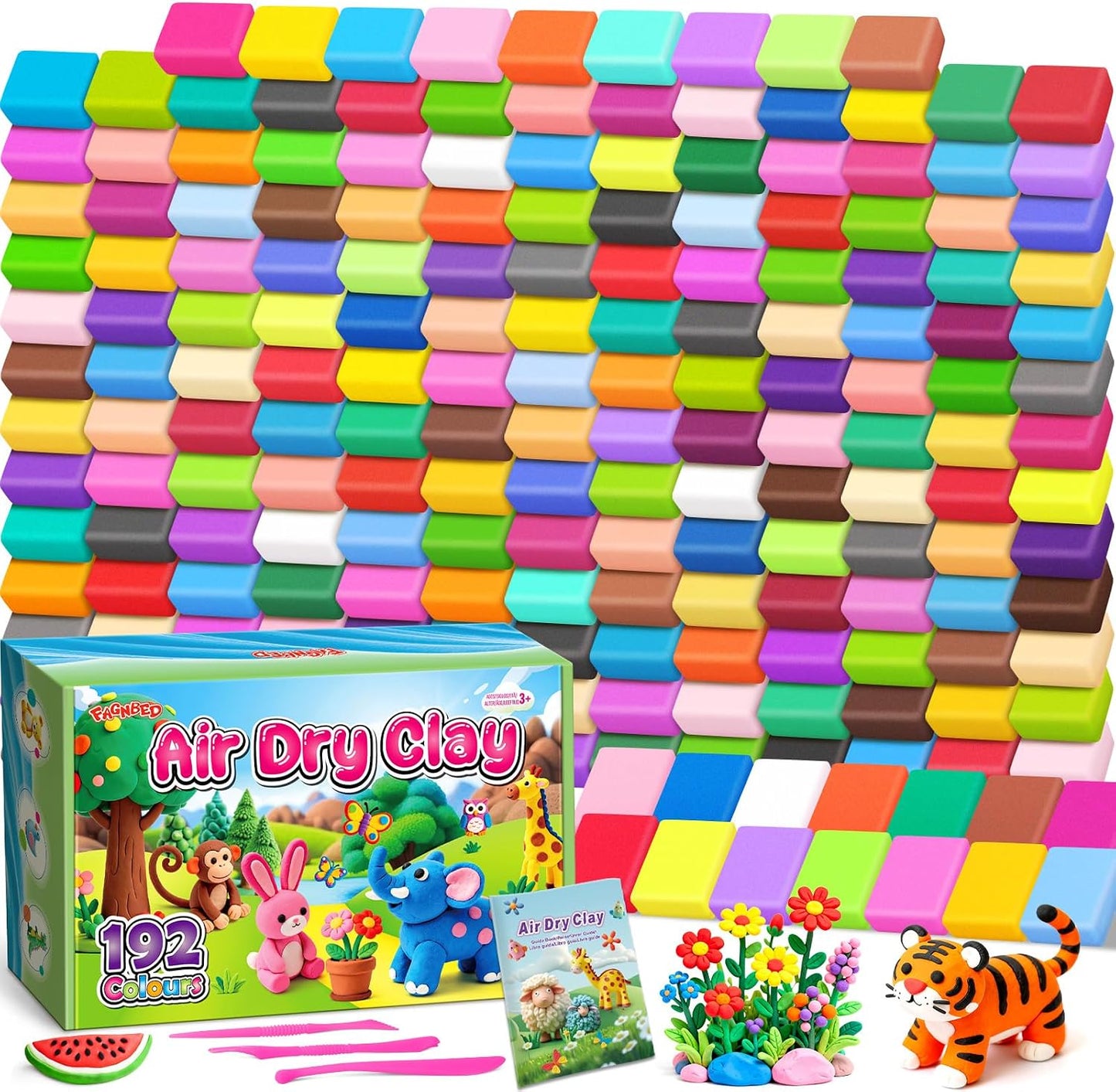Air Dry Clay 192 Colors, Modeling Magic Clay Gift for Kids