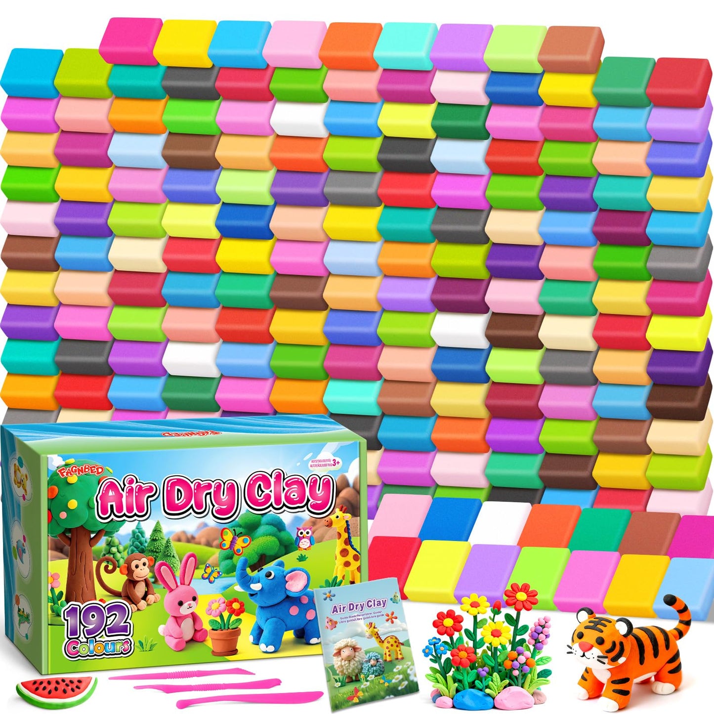 Air Dry Clay 192 Colors, Modeling Magic Clay Gift for Kids
