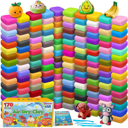 Air Dry Clay 170 Colors, Modeling Clay for Kids, DIY Molding Toy with Tools