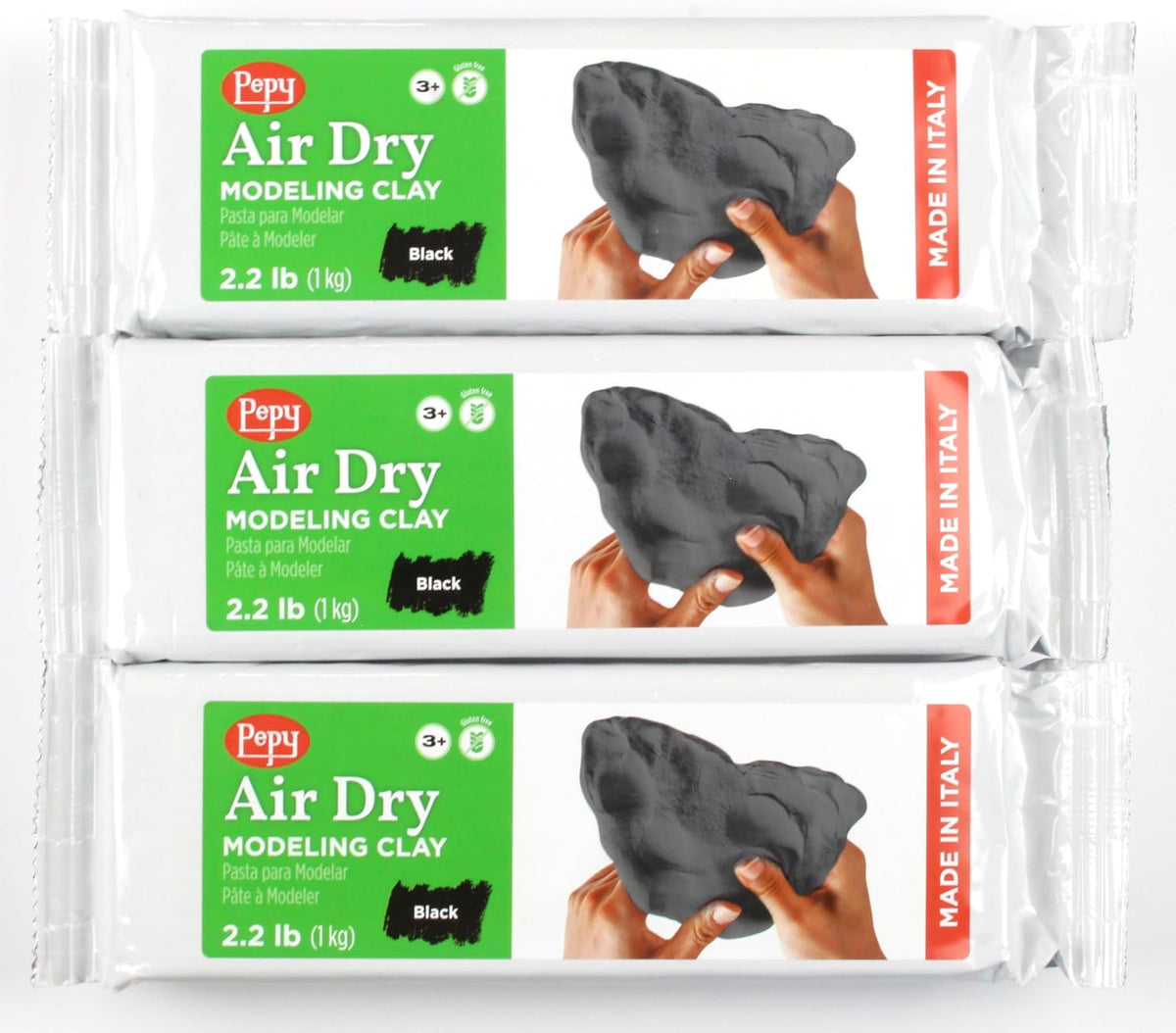 Pepy Premium European Air Dry Modeling Clay White 2.2 lb Bar, Easy to Use Air-Hardening Clay for Classroom and Montessori Sculpting and Crafts Projects