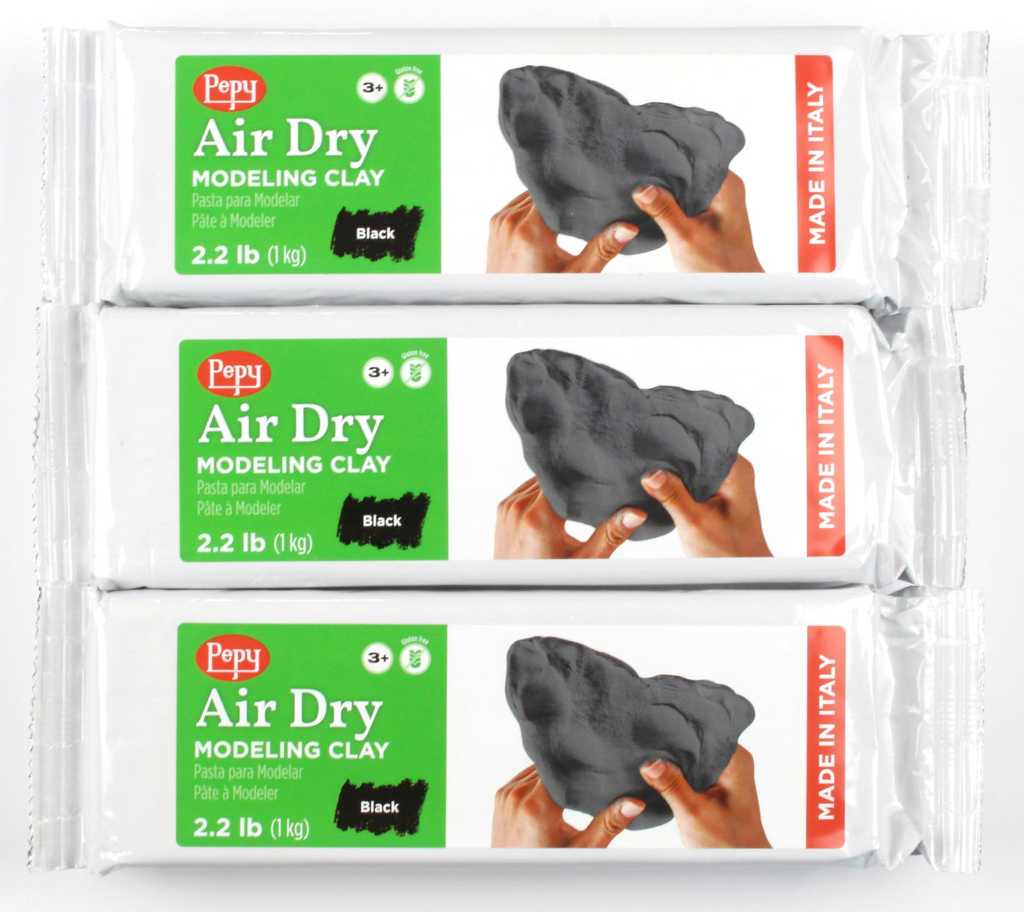 Pepy Premium European Air Dry Modeling Clay White 2.2 lb Bar, Easy to Use Air-Hardening Clay for Classroom and Montessori Sculpting and Crafts Projects