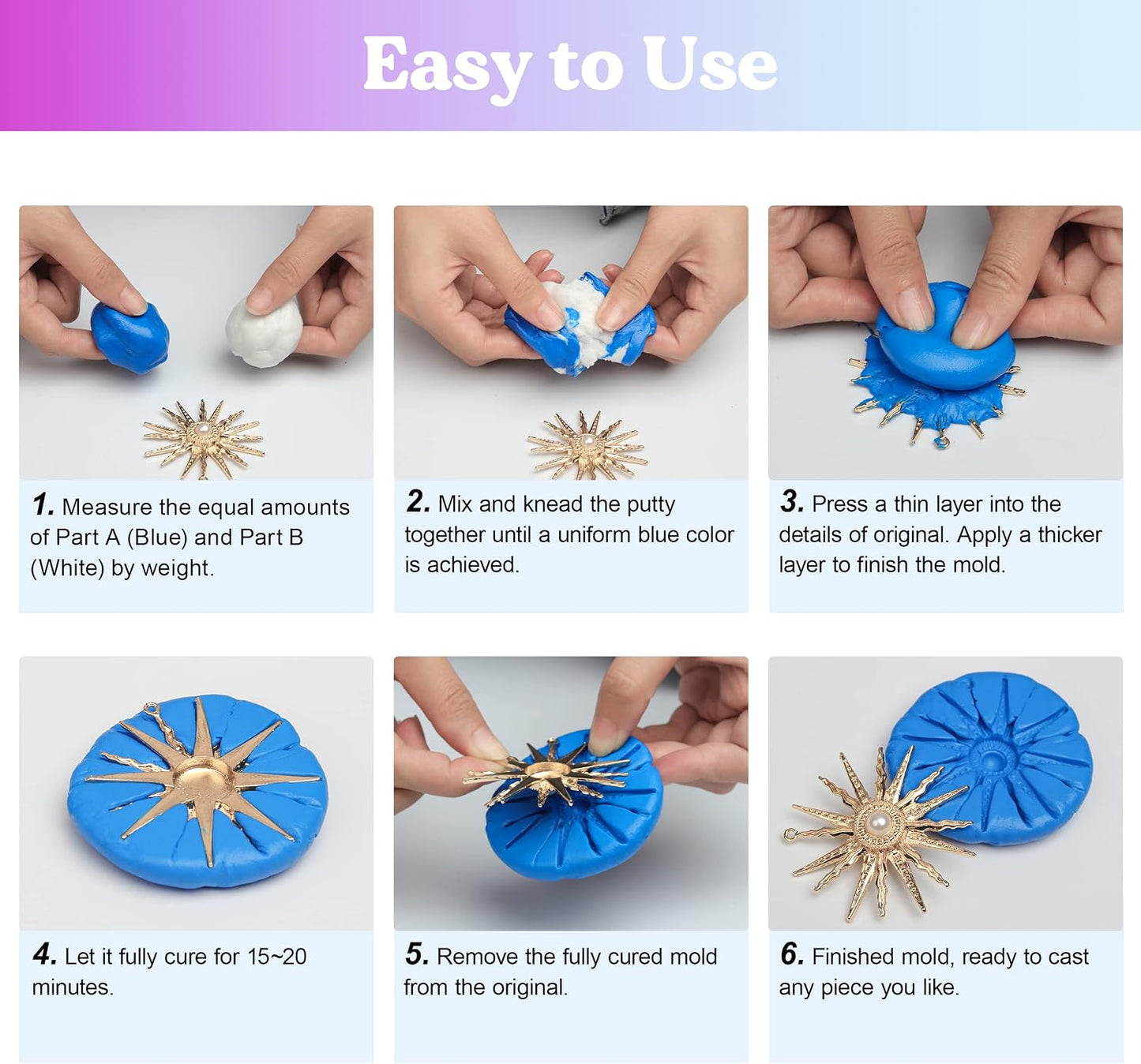 LET'S RESIN Silicone Putty, 1LB/40A Mold Making Kit