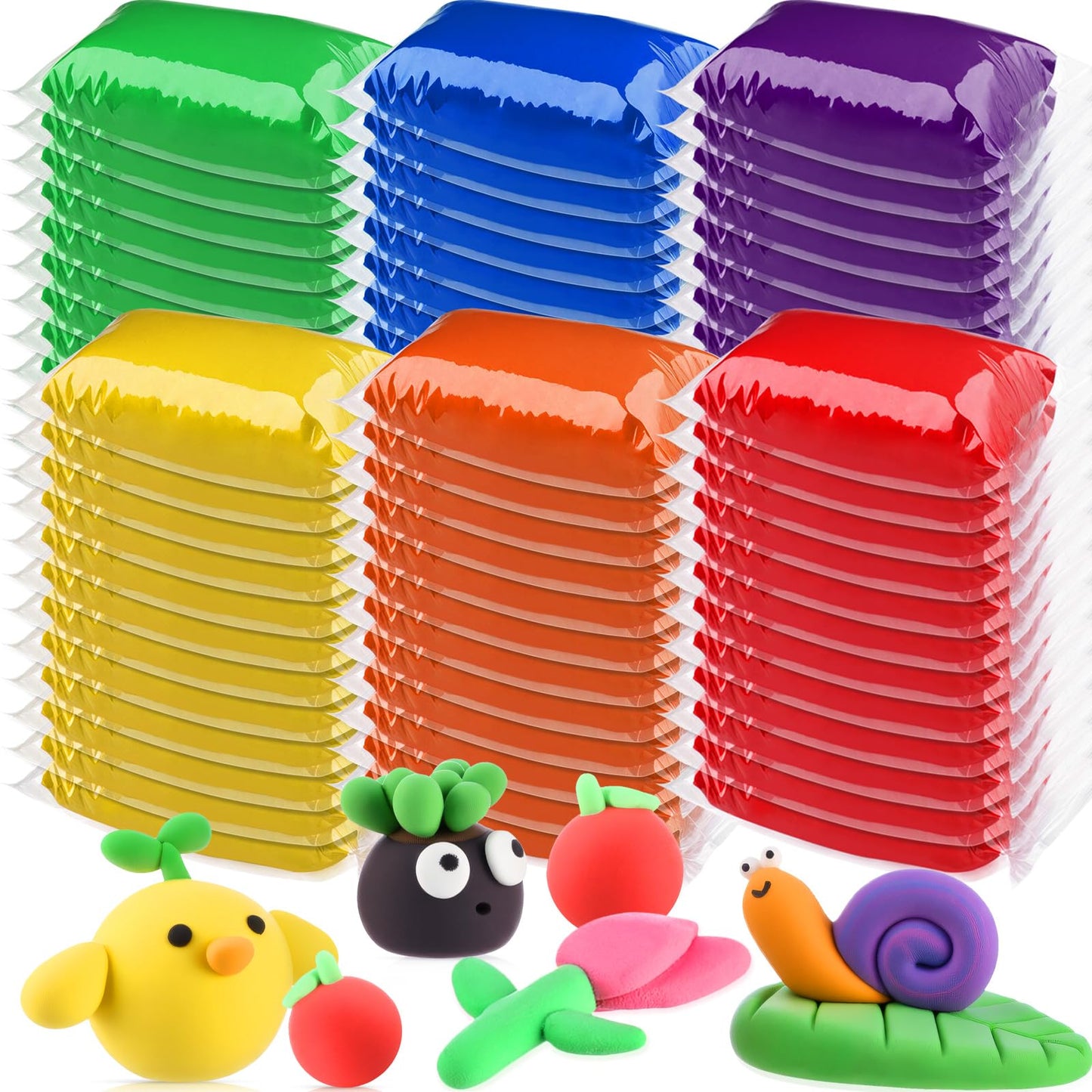 VioraWhite 72 Pcs 38oz Air Dry Clay Bulk Modeling Clay,Classic Color