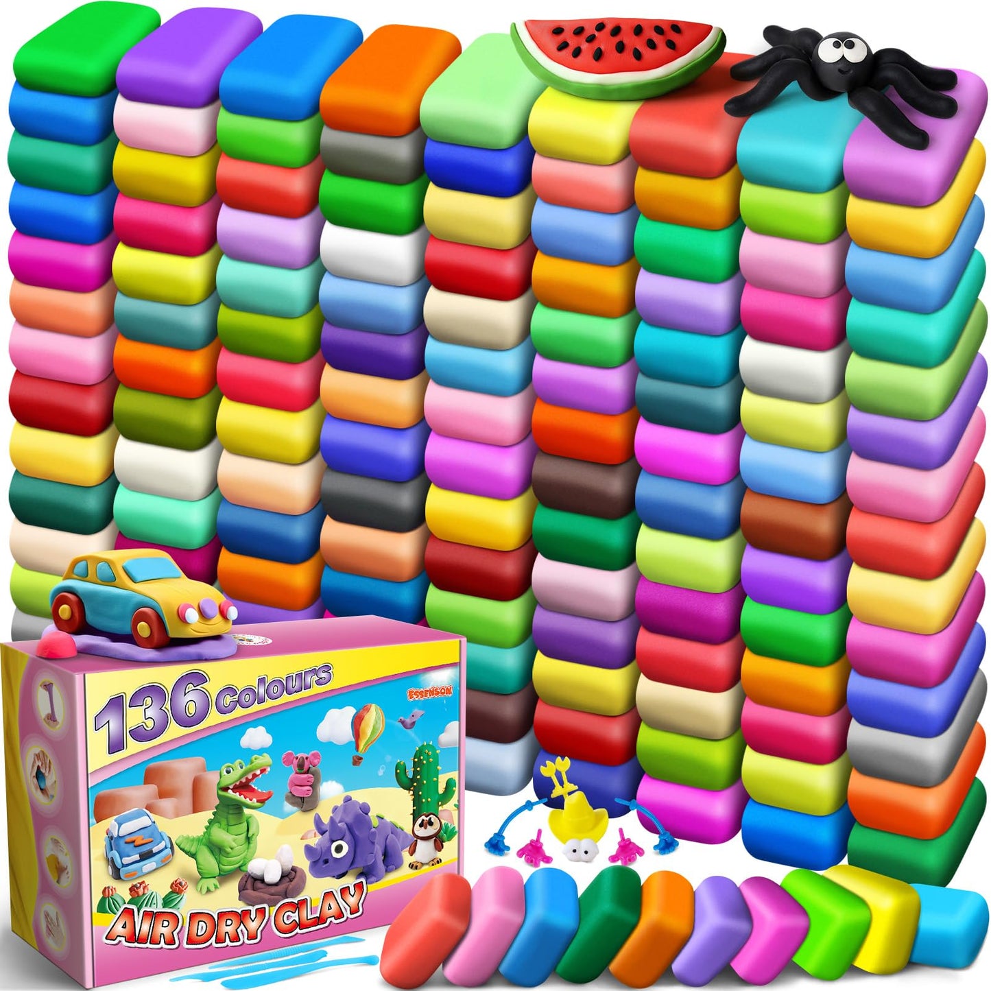 ESSENSON Air Dry Clay, 136 Colors, Ages 3-12