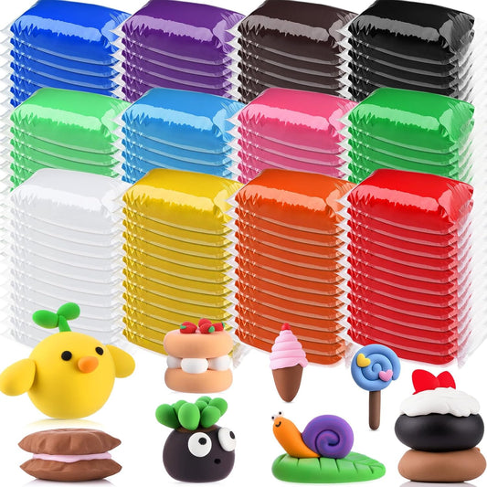 VioraWhite 72 Pcs 38oz Air Dry Clay Bulk Modeling Clay,Classic Color