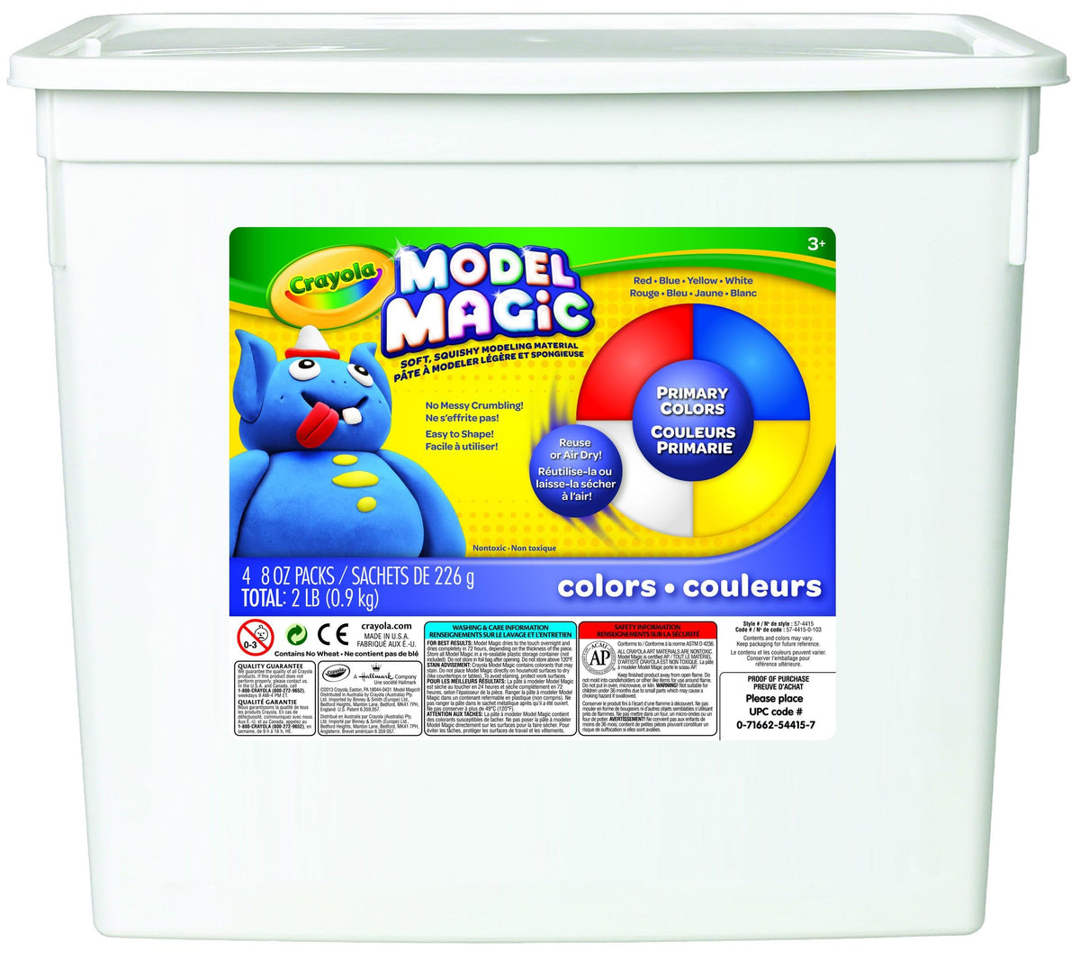 Crayola Model Magic White, 4‑Pack (8 oz Each), Teacher Must Haves & Classroom Essentials, Air‑Dry Modeling Material for Kids, Sculpting Craft Clay Alternative, Ages 3+
