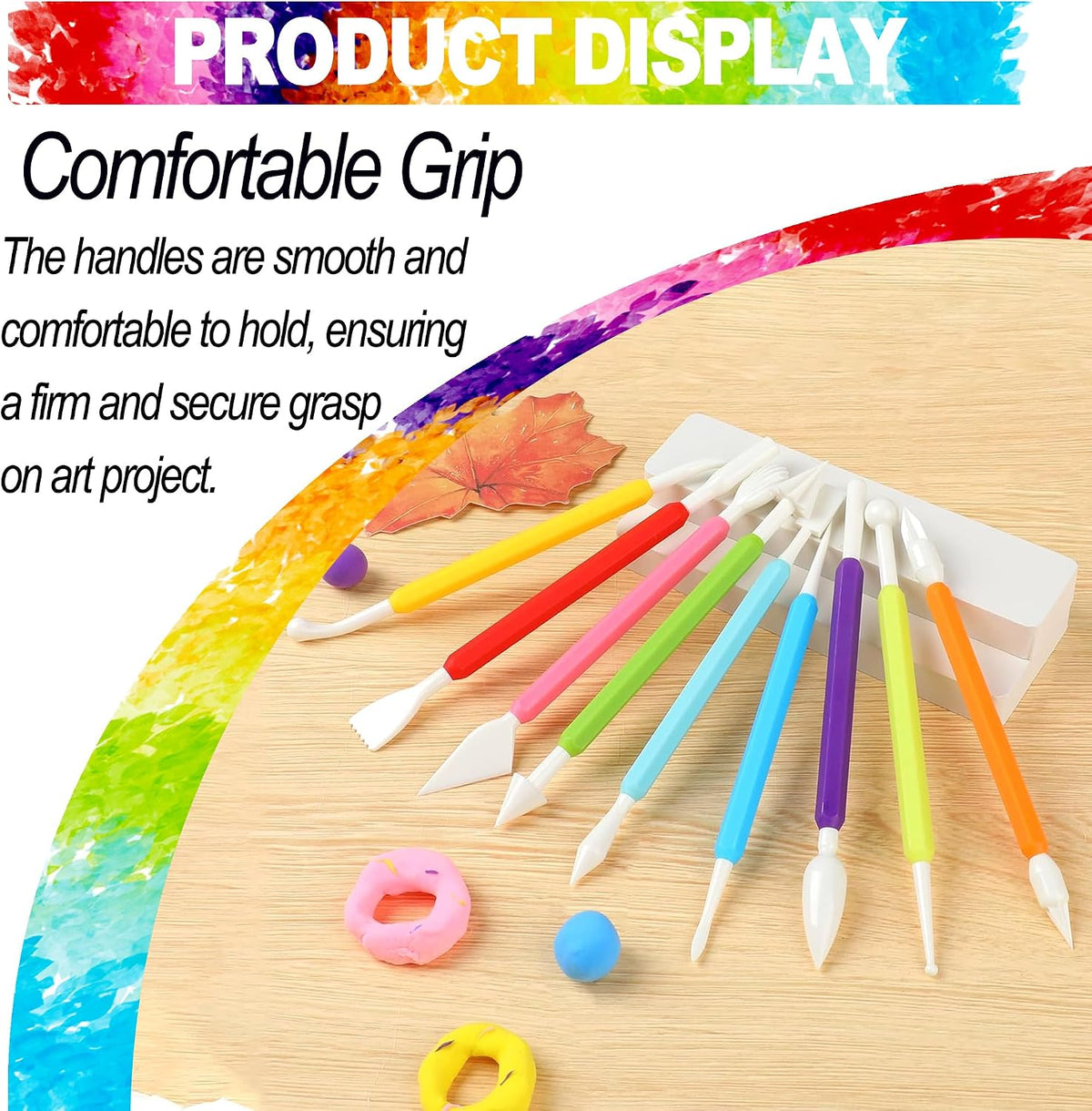 LINPHCEY Air Dry Clay Tools for Kids Ages 8+ Pottery Clay Tool Kit Plastic Clay Sculpting Tools Set for DIY Project, Modeling Polymer Clay Toys – Safe & Easy Grip for Beginners & Craft Lovers