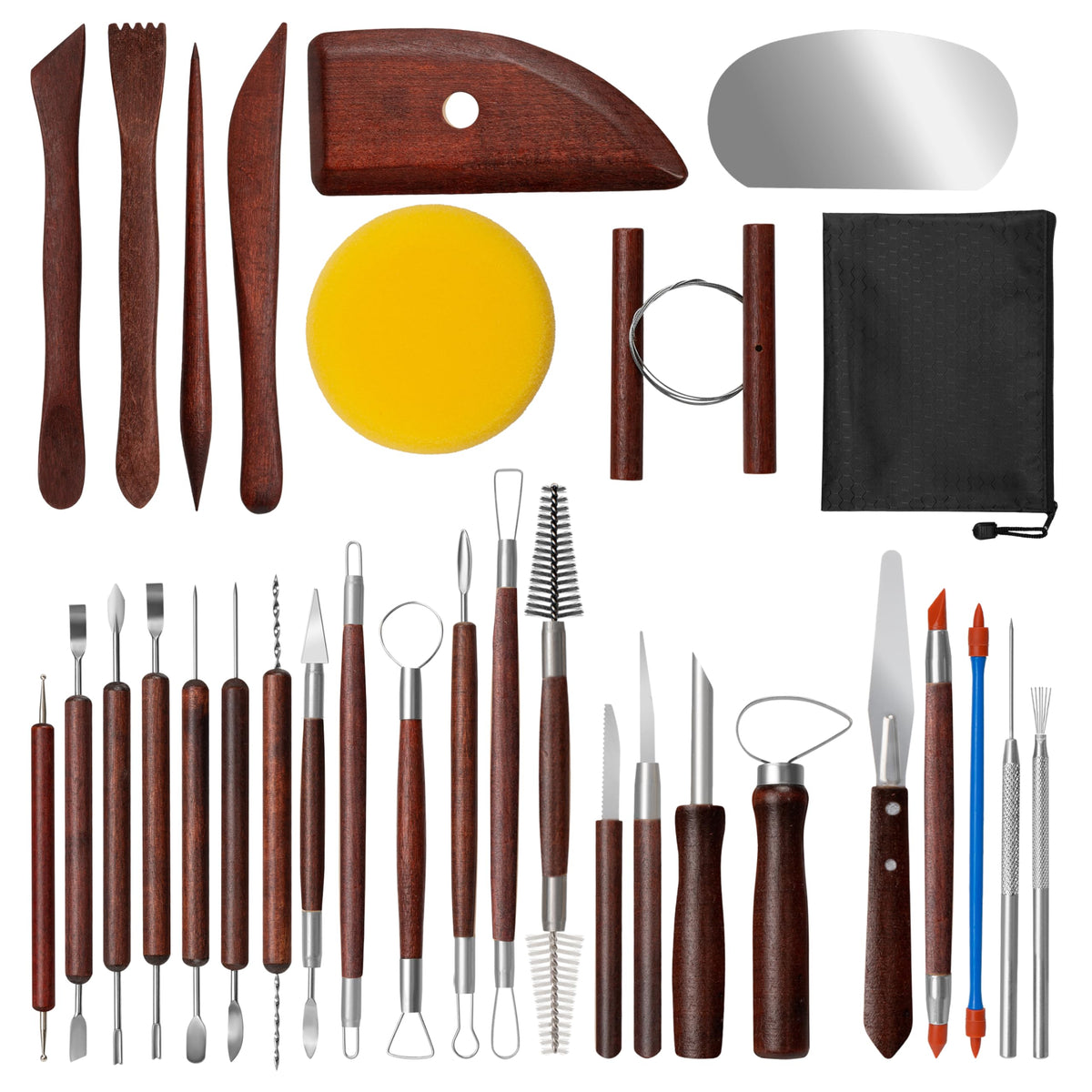 Amrules 4 Pcs Clay Hole Cutters Sculpting Tools Set for Pottery