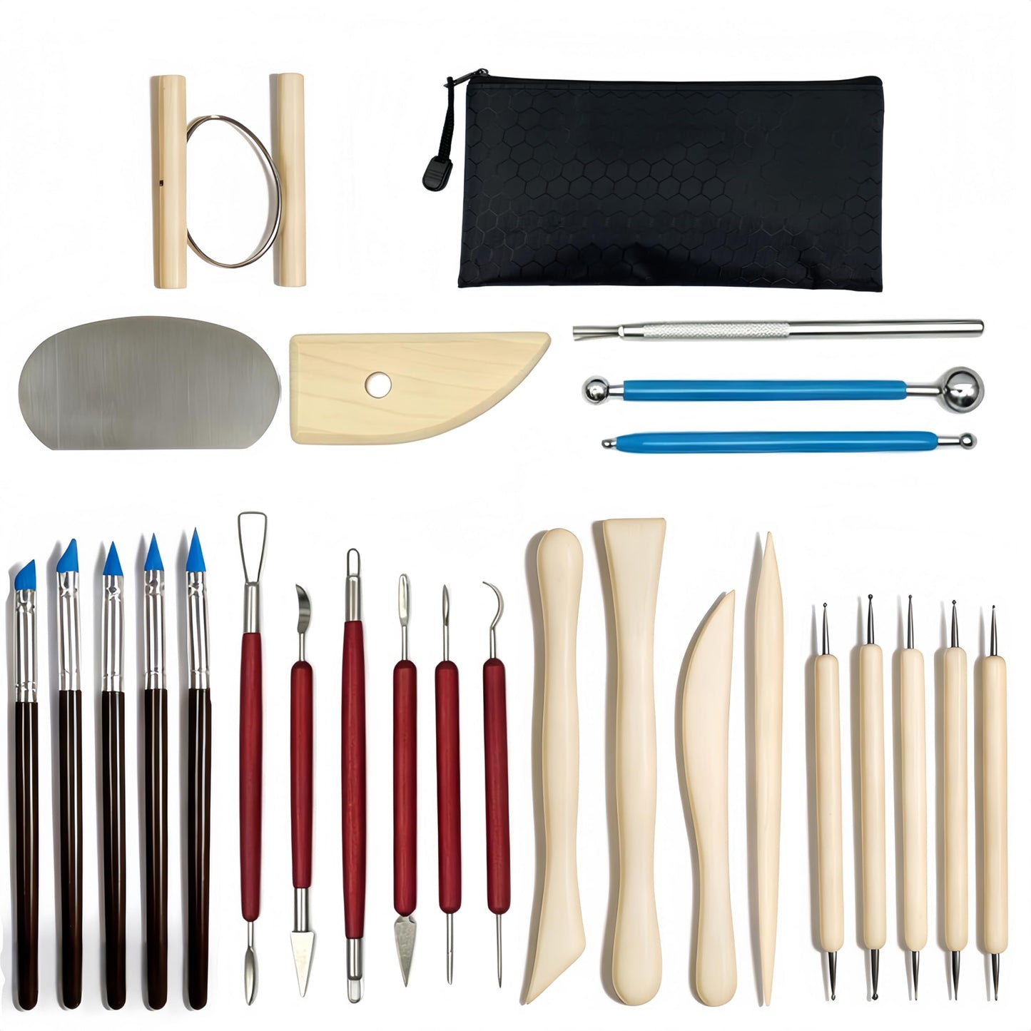 DaChihSheng 43 Pcs Clay Tools Kit Pottery Tools Polymer Clay Sculpting Tools Kit for Carving Air Dry Clay Tools Set for Adults Clay Sculpting Tools Ceramic Tools Graving Tools use for DIY Handicraft
