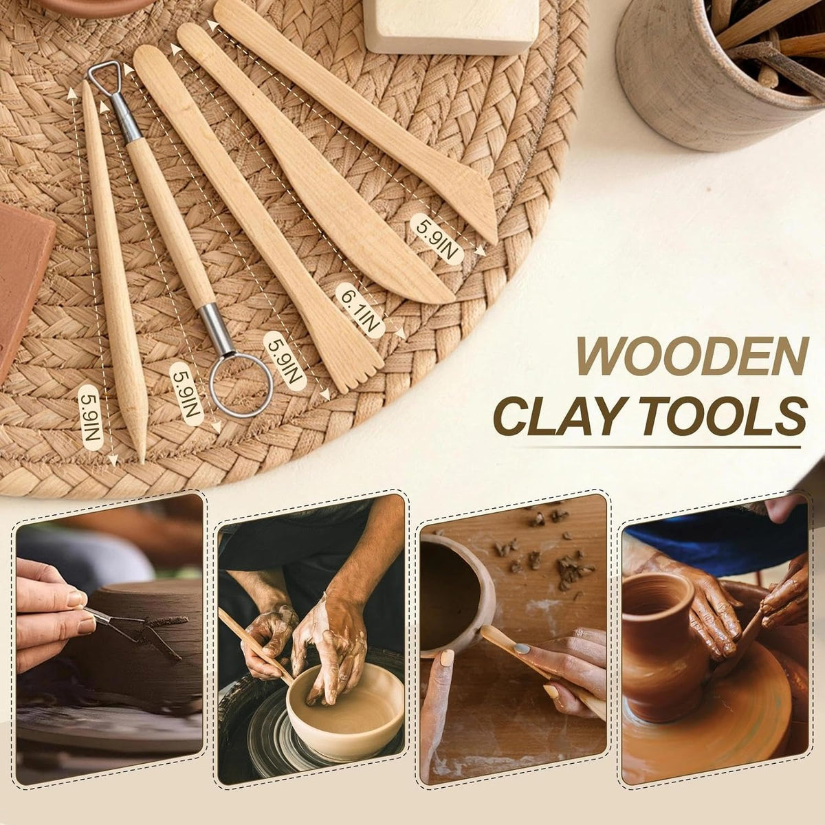YEYETUO 27PCS Air Dry Clay Tools Kit, Basic Polymer Clay Sculpting Tools