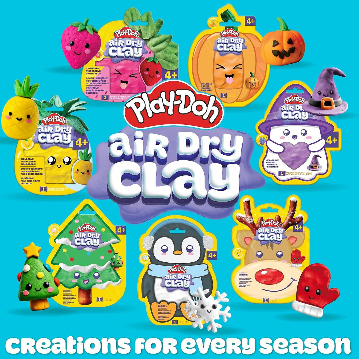 Play-Doh Scented Air Dry Clay, 2-Pack Halloween Bundle, 1 Purple Grape, 1 Orange, Goodie Bag Stuffers, Art Supplies, Arts and Crafts for Kids, Craft Supplies, Toddler Party Favors