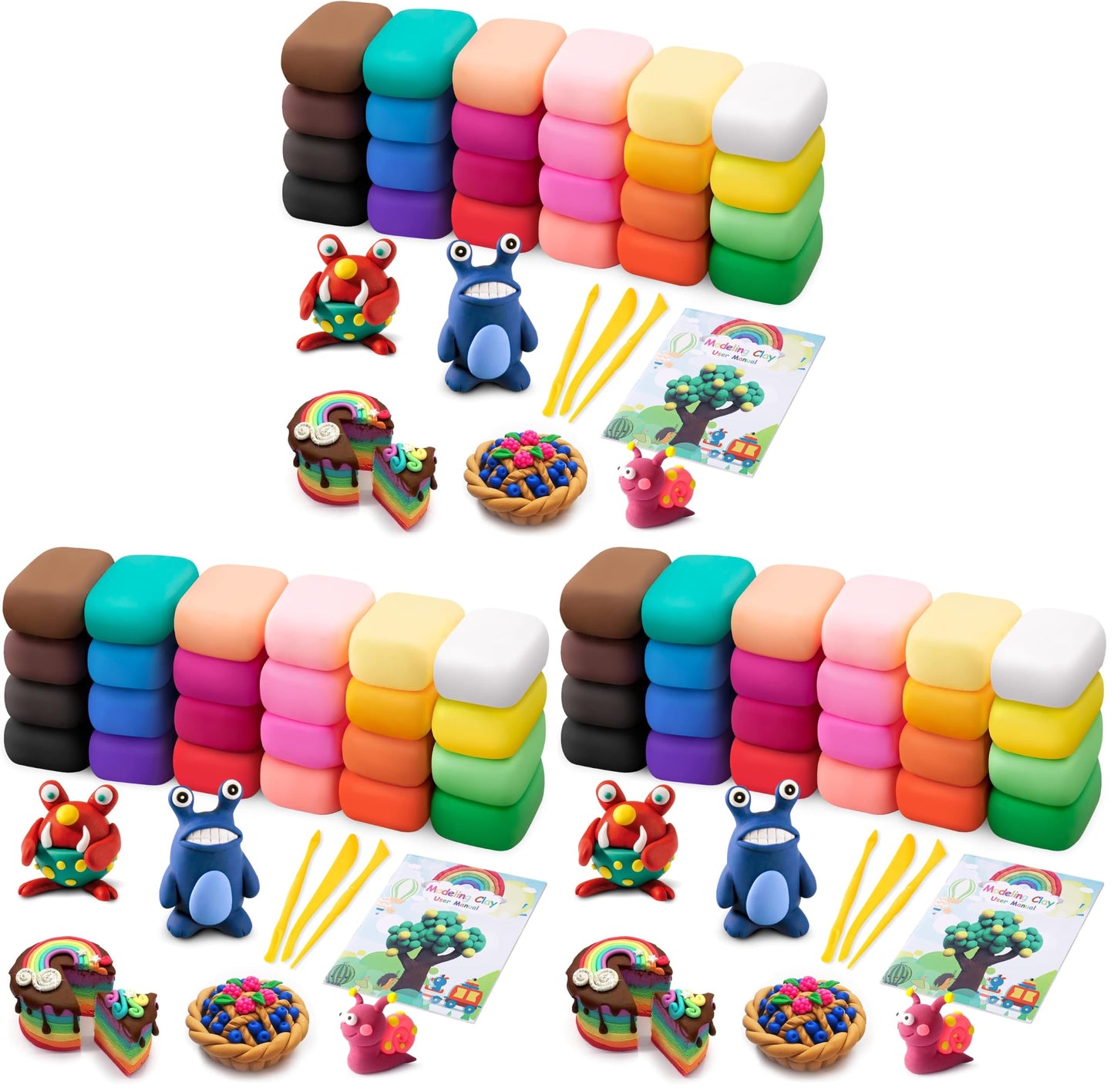 Air Dry Clay, 36 Colors Modeling Clay Kit with 3 Sculpting Tools, Magic Foam Clay for Kids and Adults, DIY Molding Clay Gift for Boys and Girls