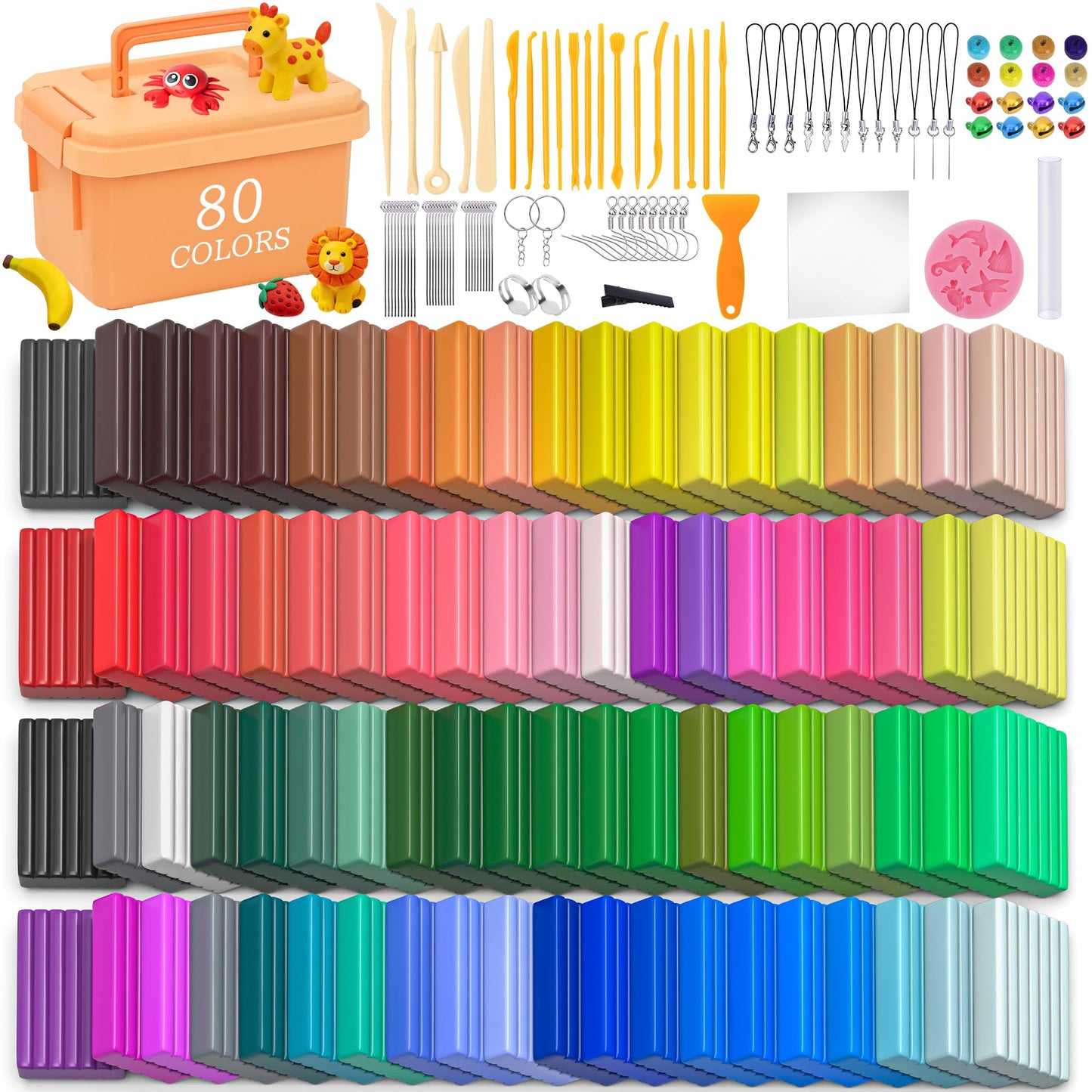 254 Pcs Air Dry Clay 160 Colors Modeling Model Magic Clay for DIY Molding Starter Kit with Sculpting Tools,Ultra Light Soft Non-Toxic Arts & Crafts Gift for Boys Girls Birthday Party Favors