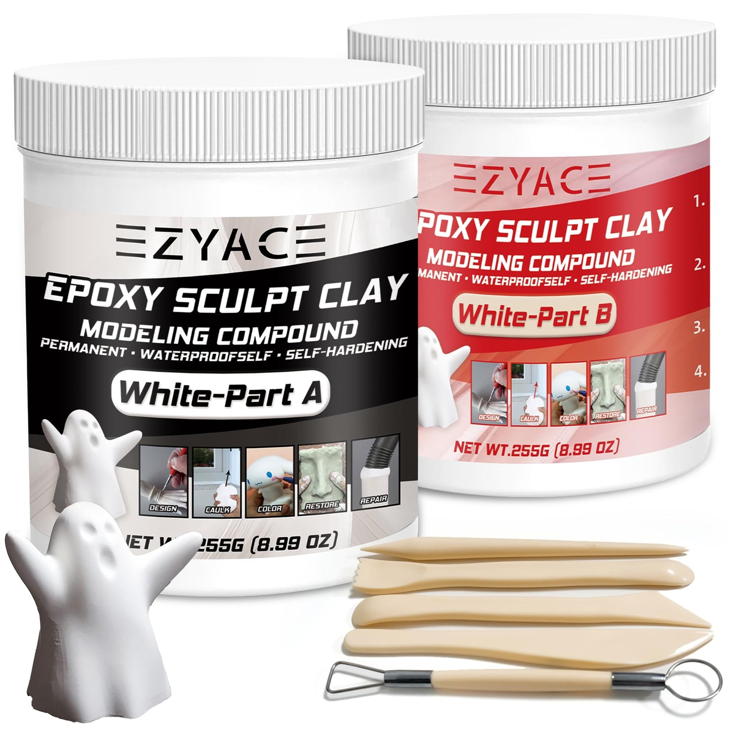 Epoxy Clay, Magic Epoxy Sculpt Clay, 2 Part Modeling Compound (A & B) of Magic Sculpt Epoxys Clays for Sculpting, Modeling, Building and Repairing, Epoxy Putty, Natural, 1 Pound